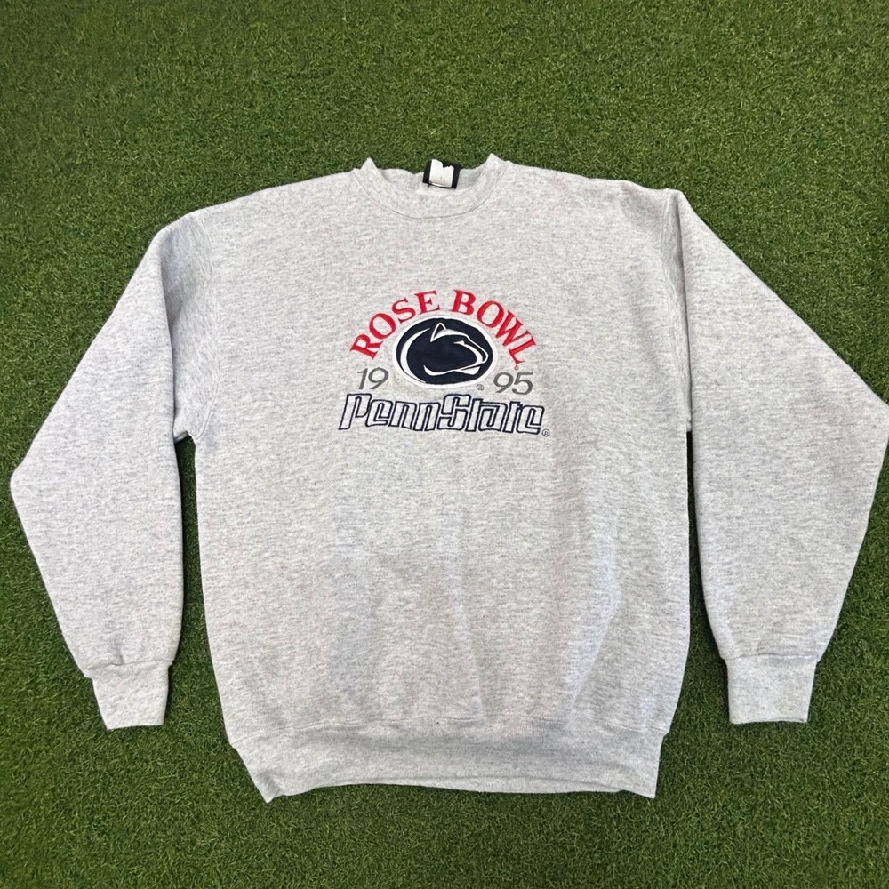 Vintage Penn State 1995 Rose Bowl Sweatshirt Heather Gray Nittany Lions Mens S